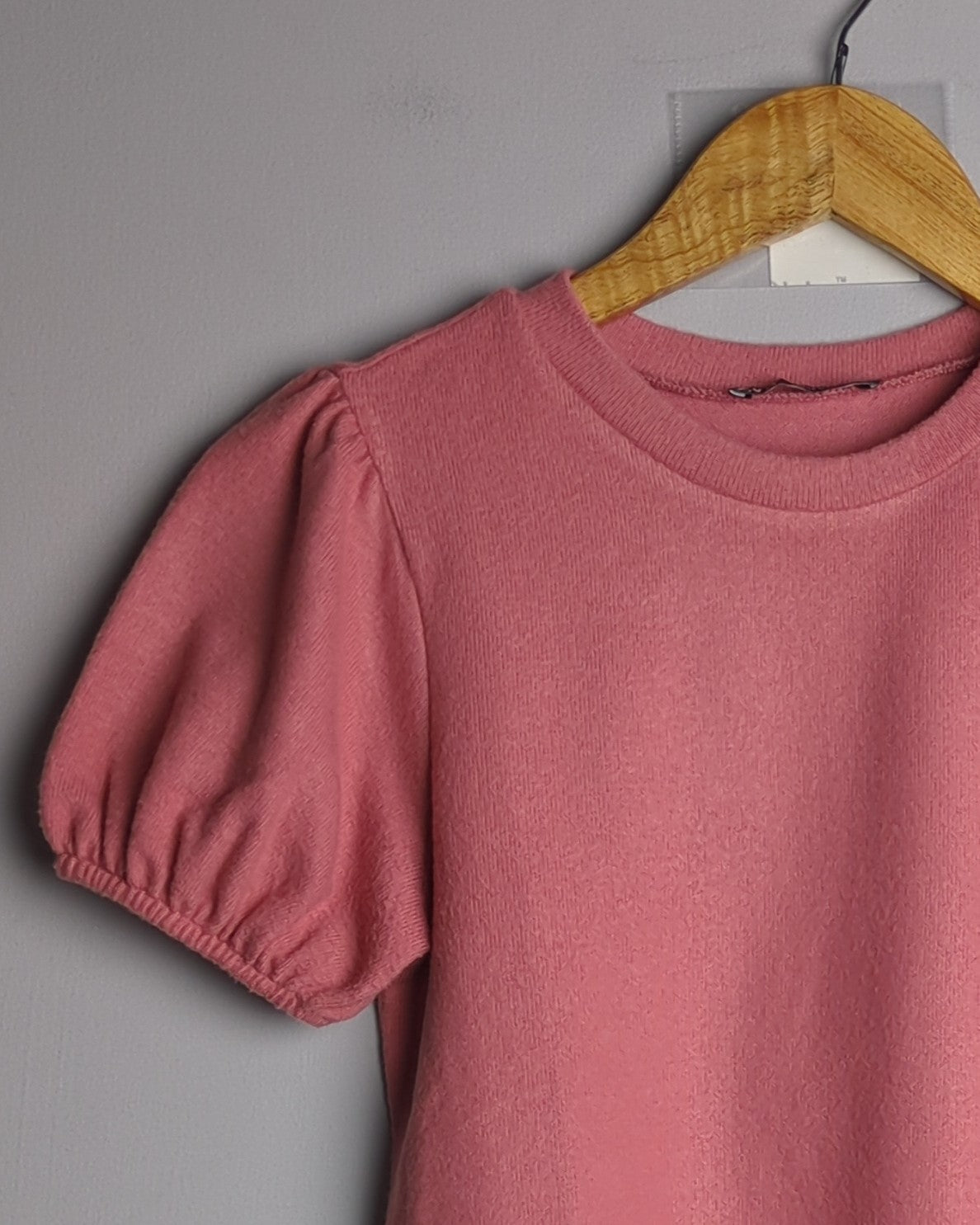 Zara Pink Puff-Sleeve Top