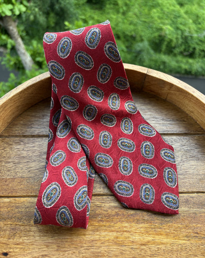 Chaps Red Graphic Silk Necktie