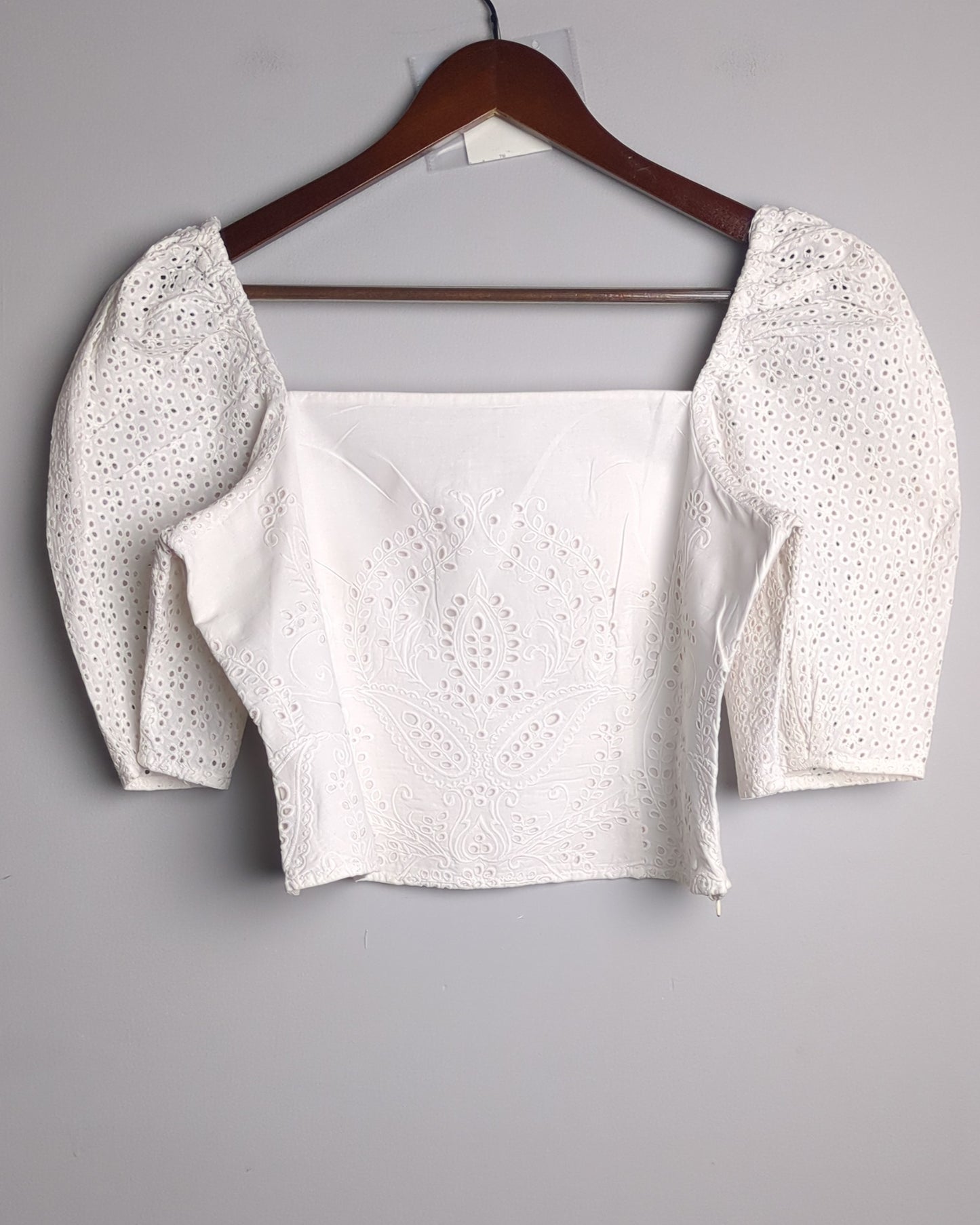 H&M White Eyelet Blouse
