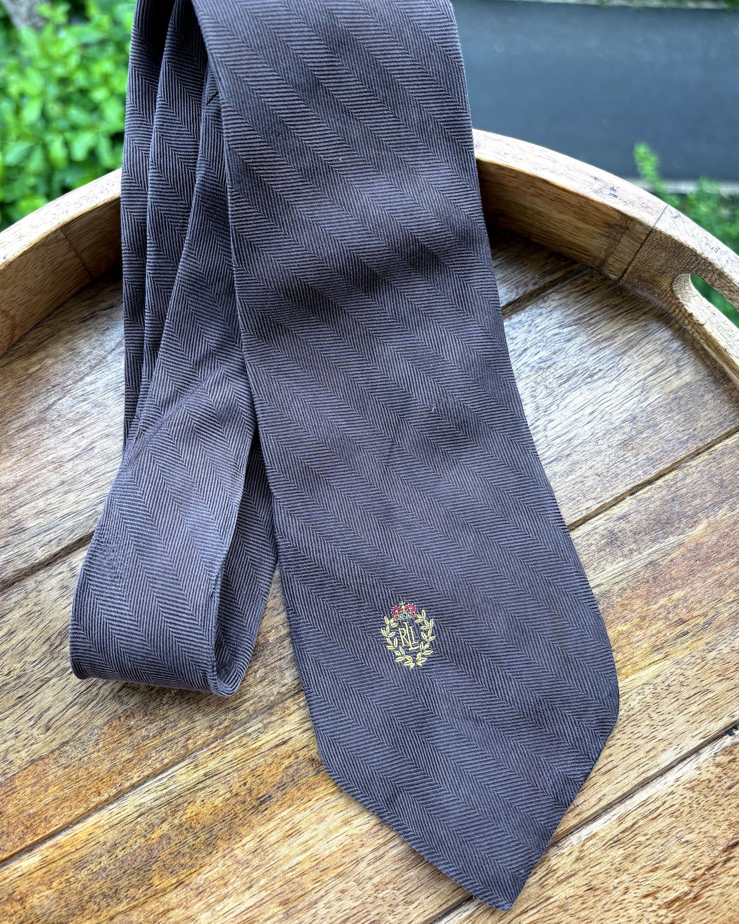 Lauren Brown Solid Silk Necktie