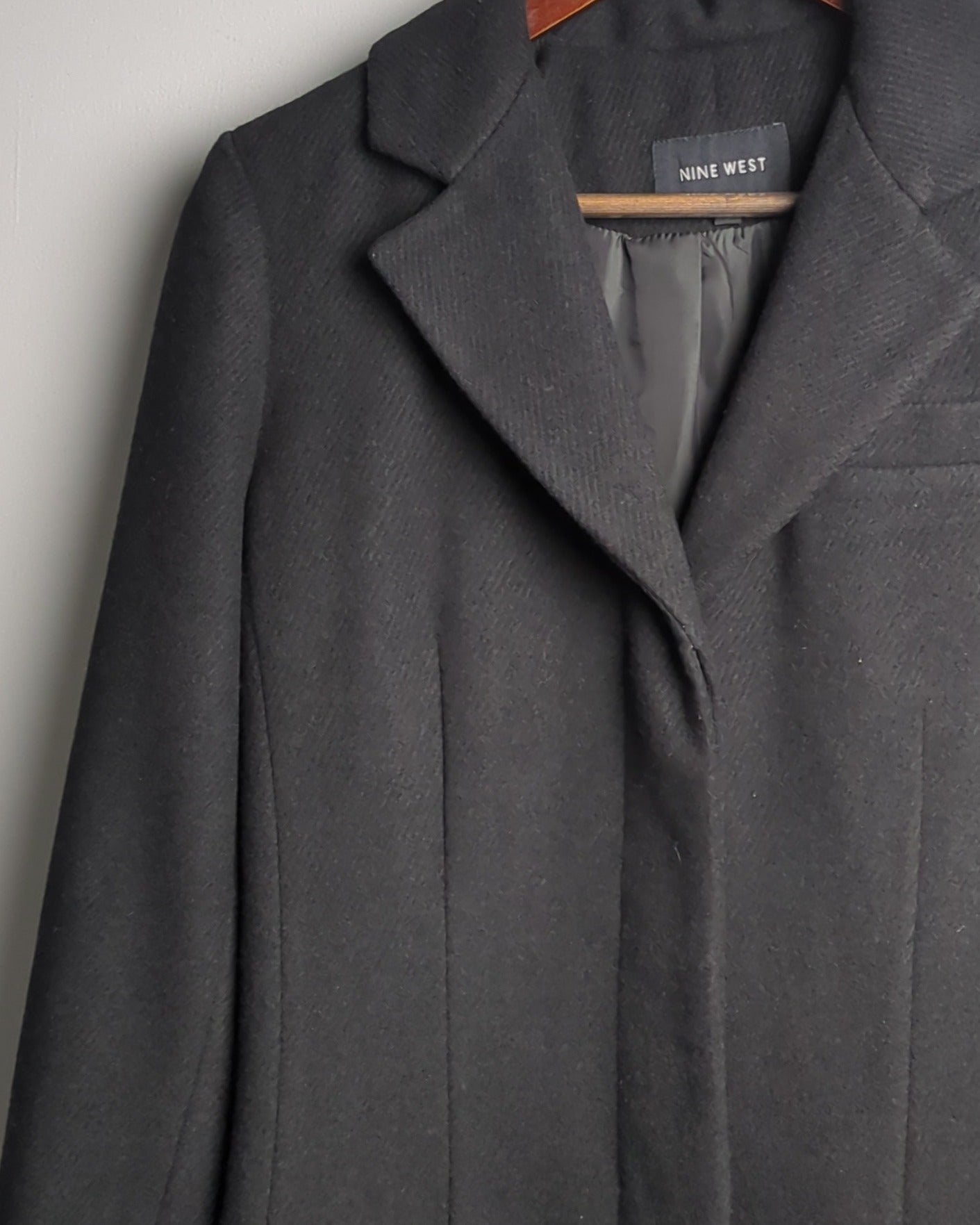 Nine West Black Woolen Coat