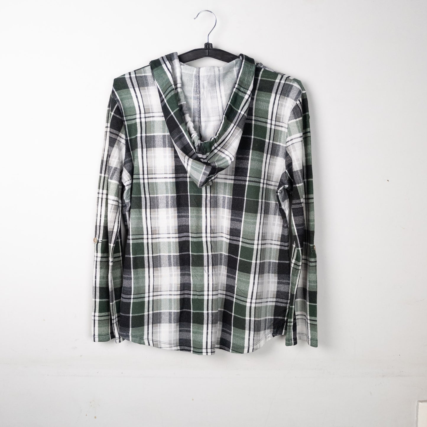 Hooded Plaid Flannel Shirt
