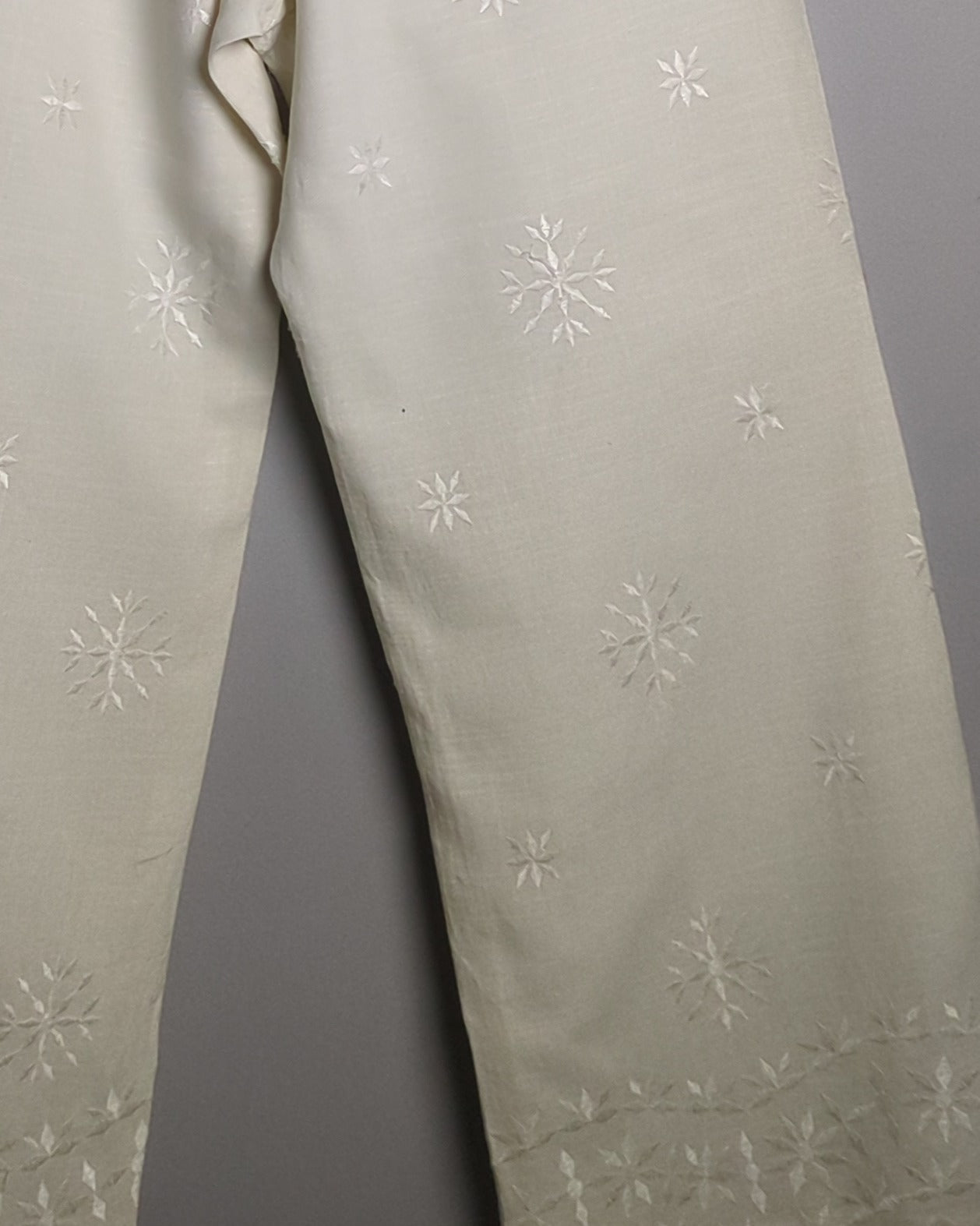 Zara Beige Embroidered Trousers