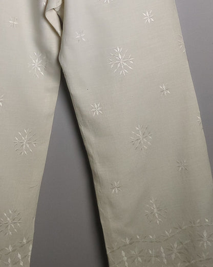 Zara Beige Embroidered Trousers