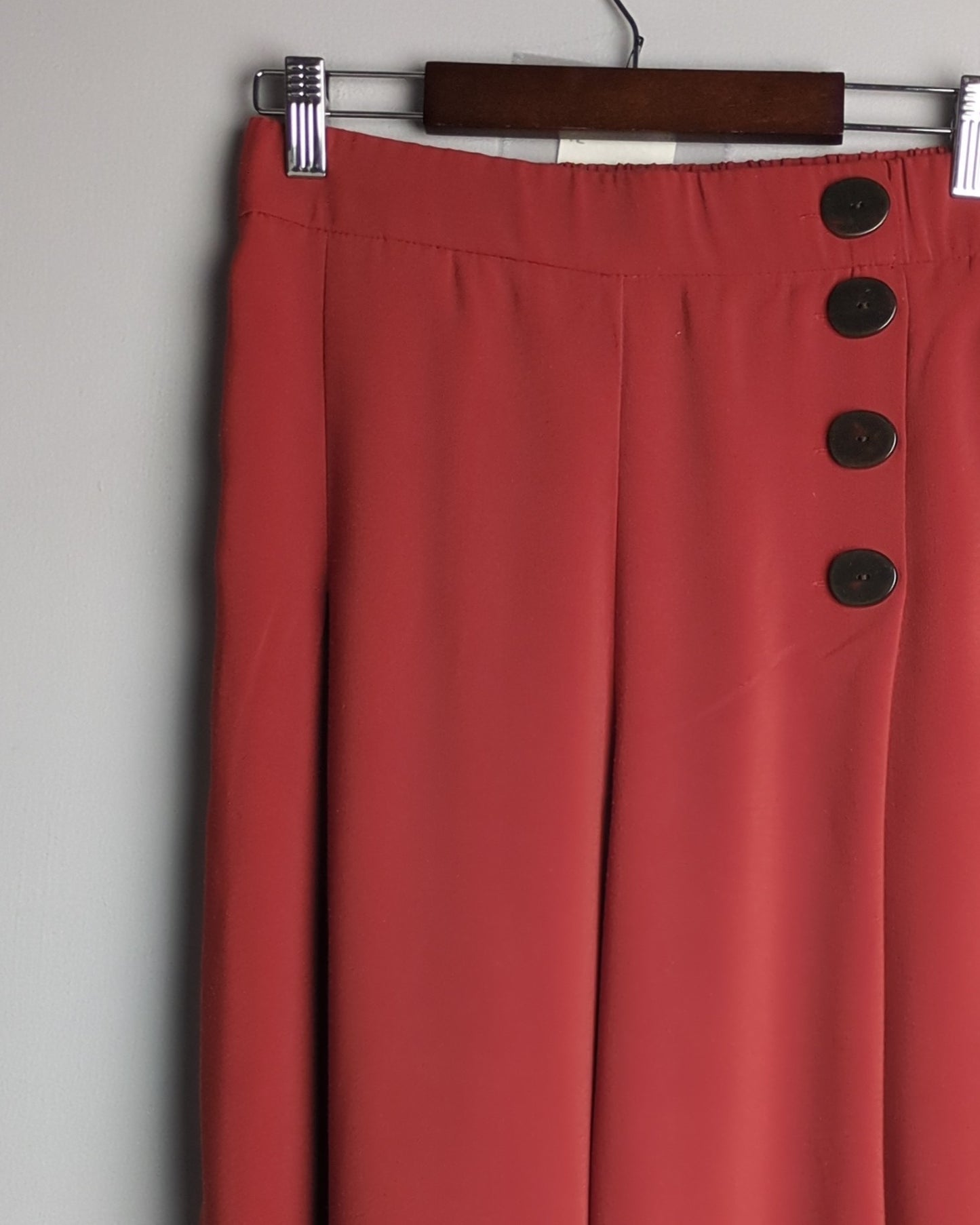 Zara Red Wide-Leg Pants