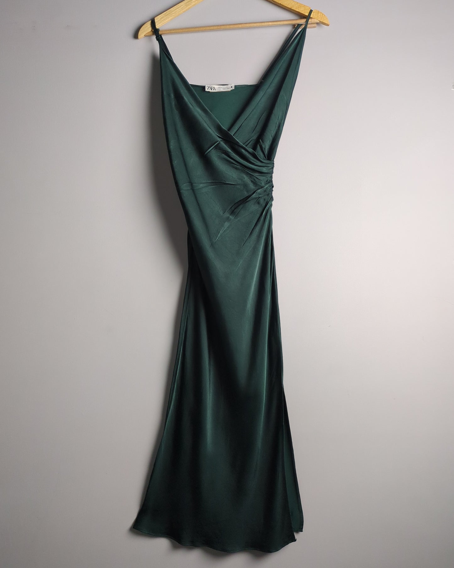 Zara Green Satin Dress