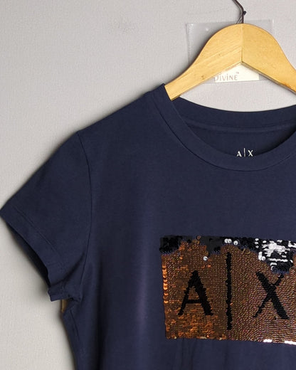 Armani Exchange Blue Graphic T-Shirt