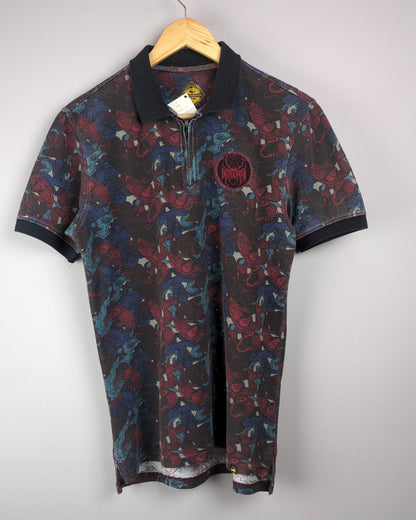 Men's Polo: Indigo Nation Black Graphic