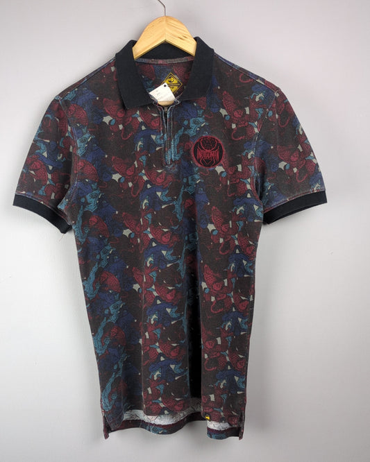 Indigo Nation Black Graphic Polo