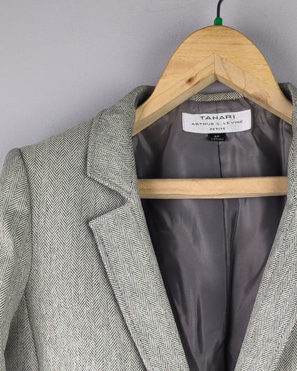 Tahari Arthur S Levine Gray Blazer Jacket