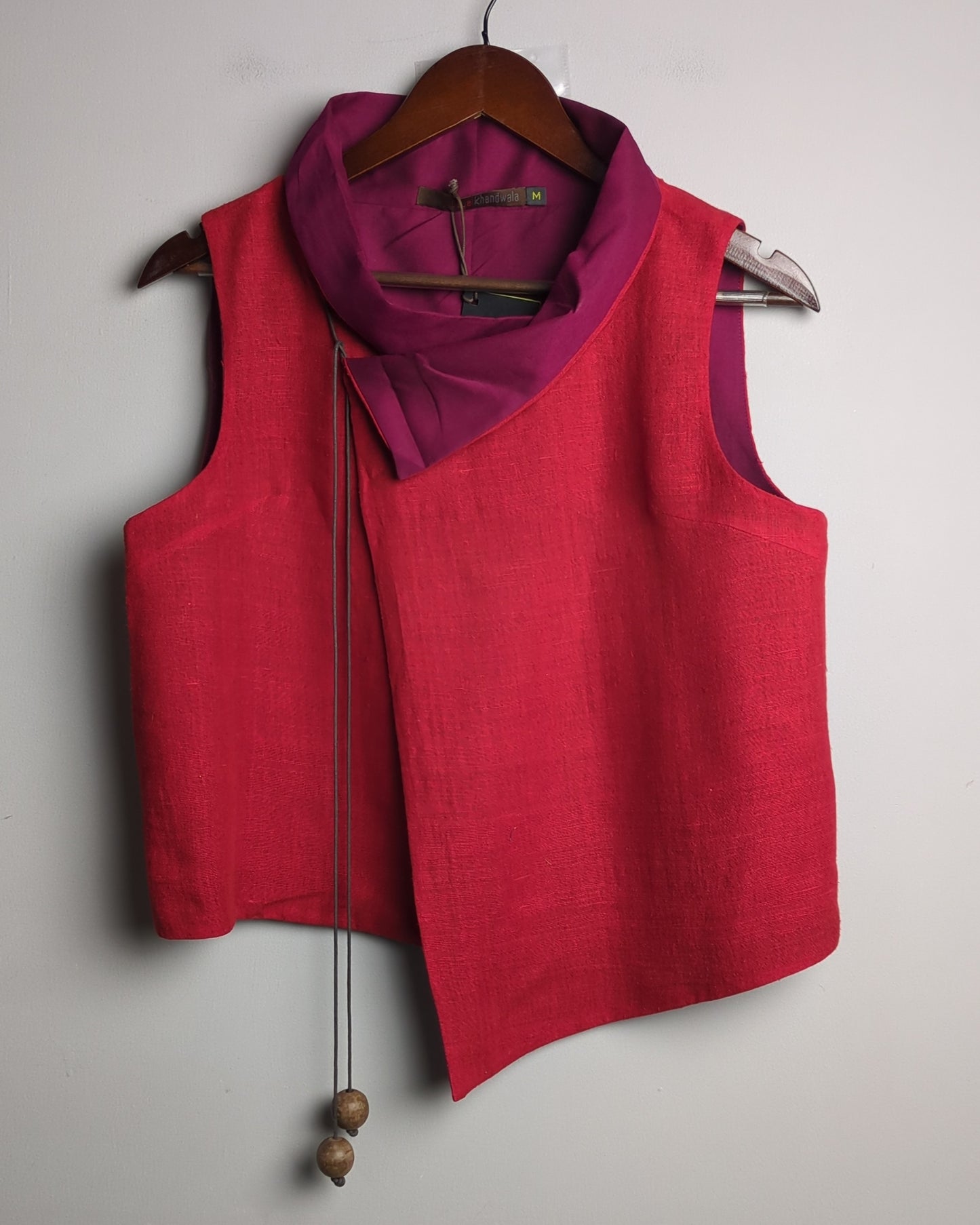 Payal Khandwala Wine Sleeveless Vest