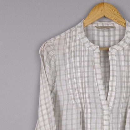 LOFT Plaid Long Sleeve Blouse