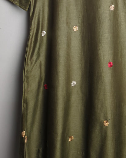 Nicobar Green Embroidered Kurta