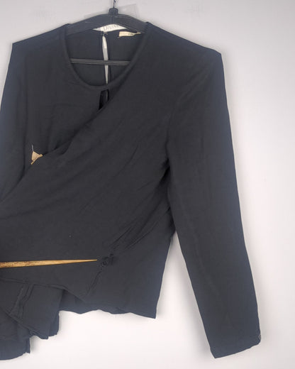 J Brand Black Keyhole Blouse