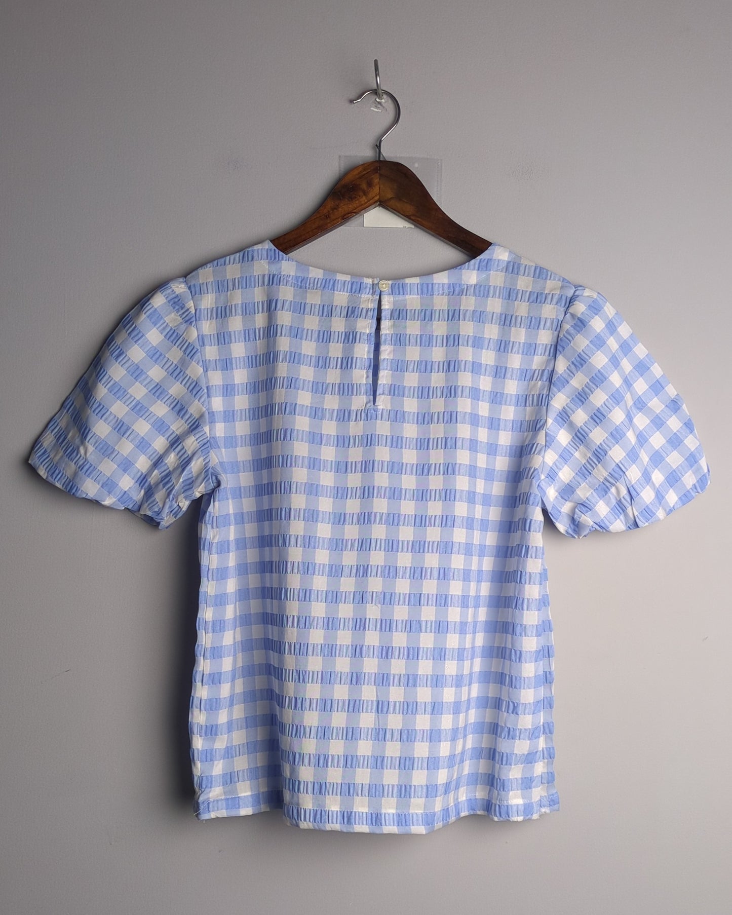 Ann Taylor Blue Gingham Blouse