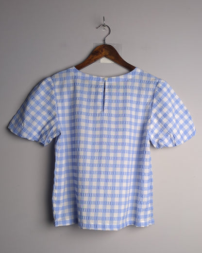 Ann Taylor Blue Gingham Blouse