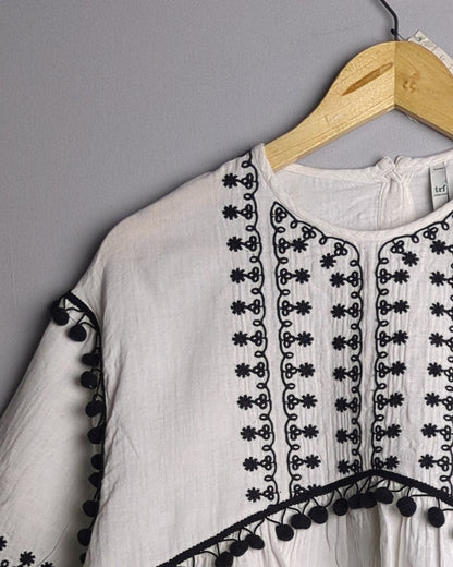 Zara White Peplum Blouse