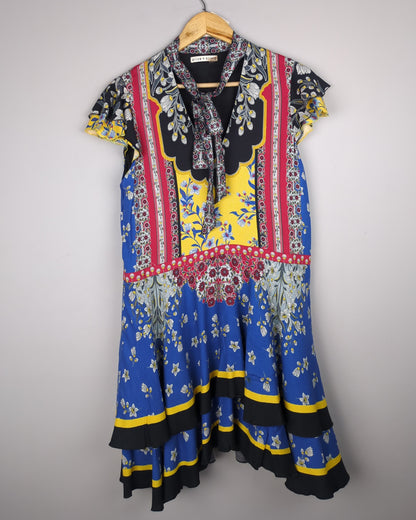 Alice + Olivia Blue Patterned Dress