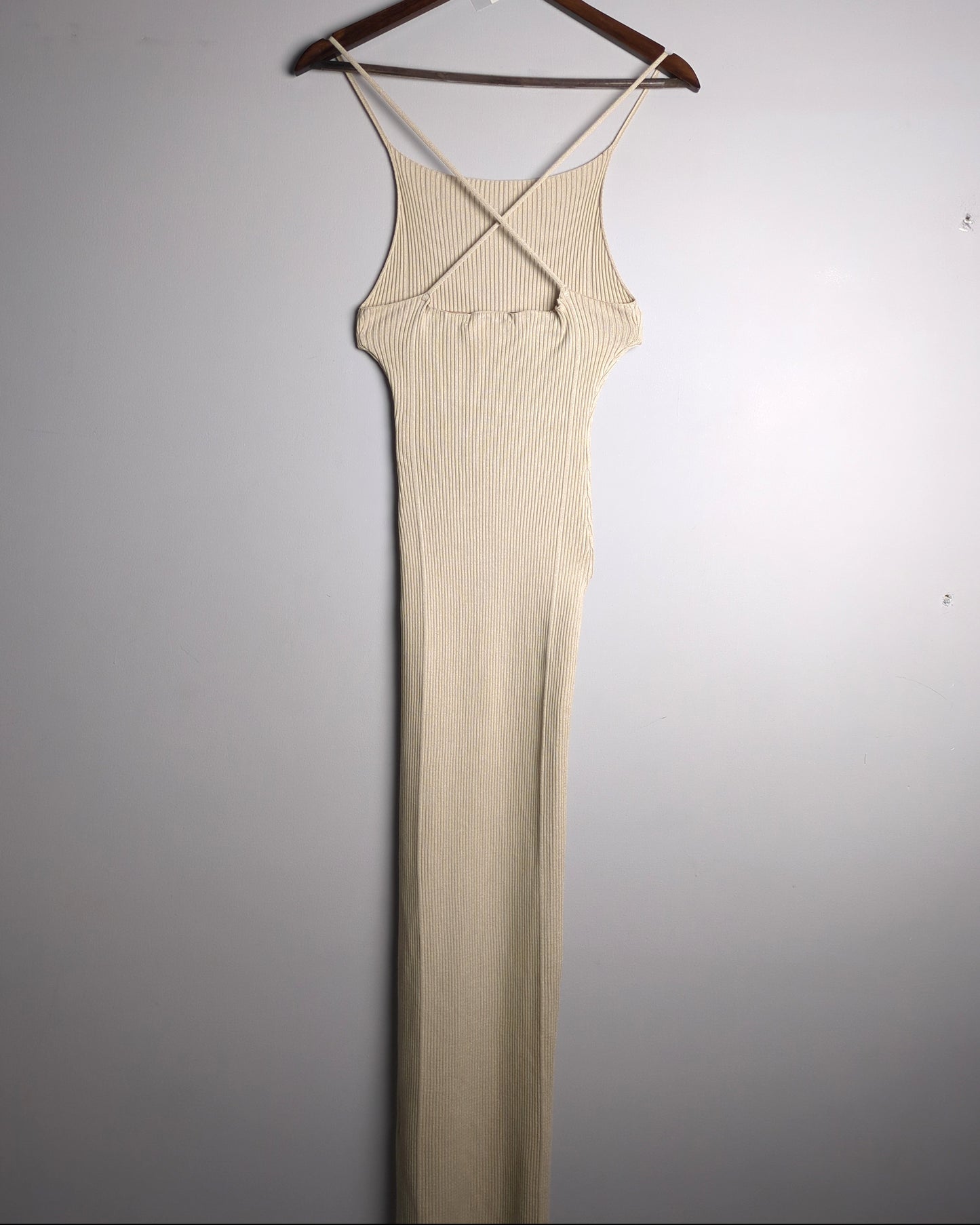 Zara Beige Ribbed Dress