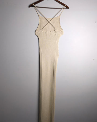 Zara Beige Ribbed Dress