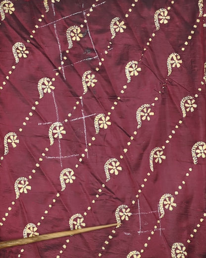 Wine Silk Saaree