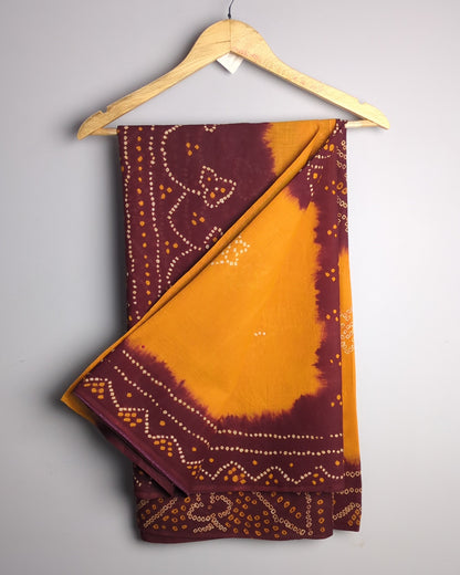 Orange Bandhani Saree