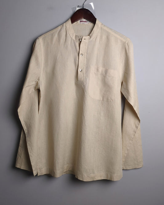 Fabindia Beige Linen Kurta