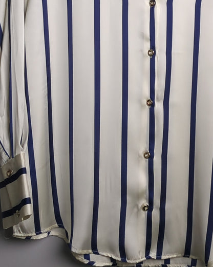 Zara White Striped Blouse