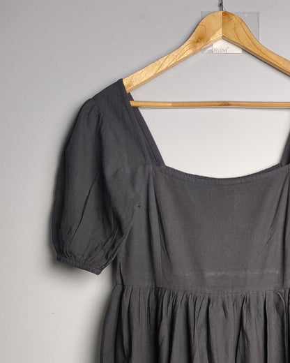 Blue Hour Black Puff-Sleeve Dress
