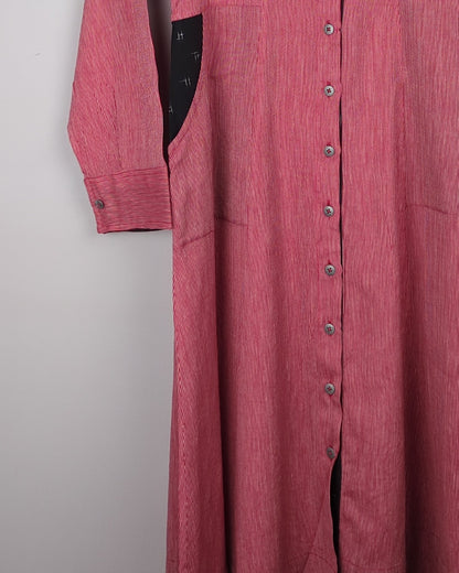 Translate Red Buttoned Kurta