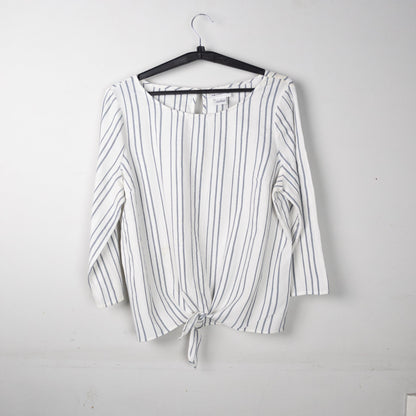 Striped Tie-Front Blouse