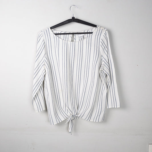 Striped Tie-Front Blouse