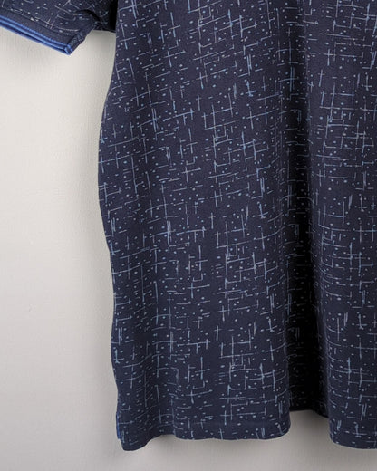 John Muller Blue Patterned Polo
