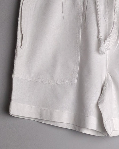 M&S White Linen Shorts