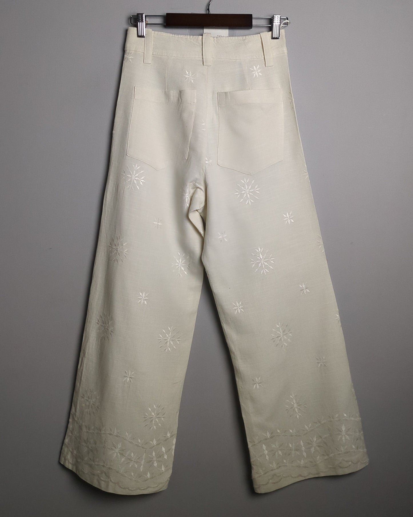 Zara Beige Embroidered Trousers