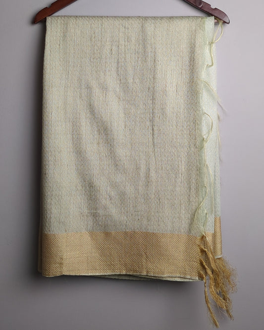 Beige Woven Saaree