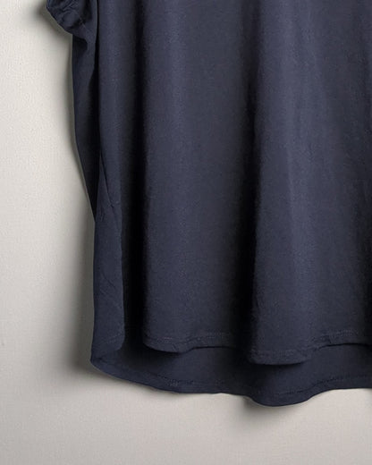 Adrianna Papell Blue Ruffle Top