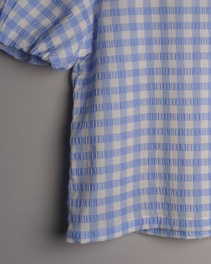 Ann Taylor Blue Gingham Blouse