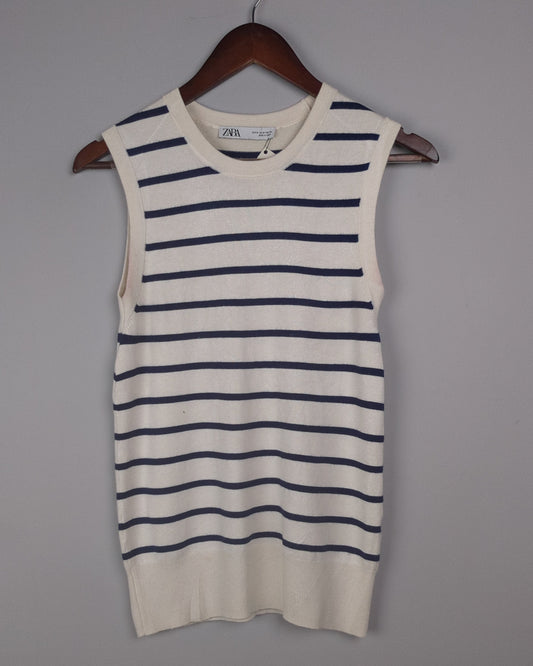 Zara Beige Striped Tank