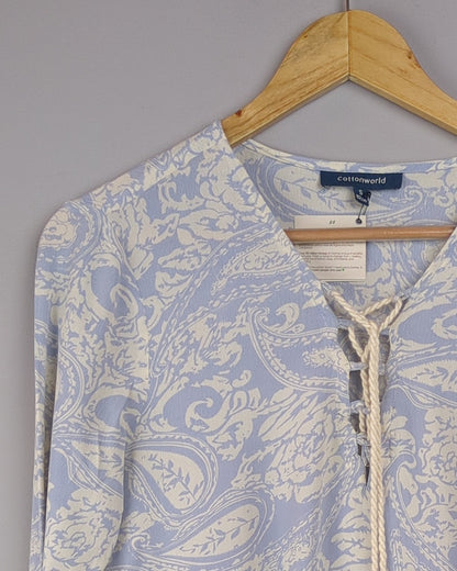 Cotton World Blue Paisley Blouse