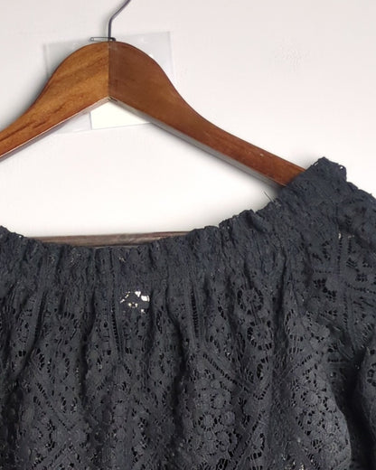 H&M Black Lace Blouse