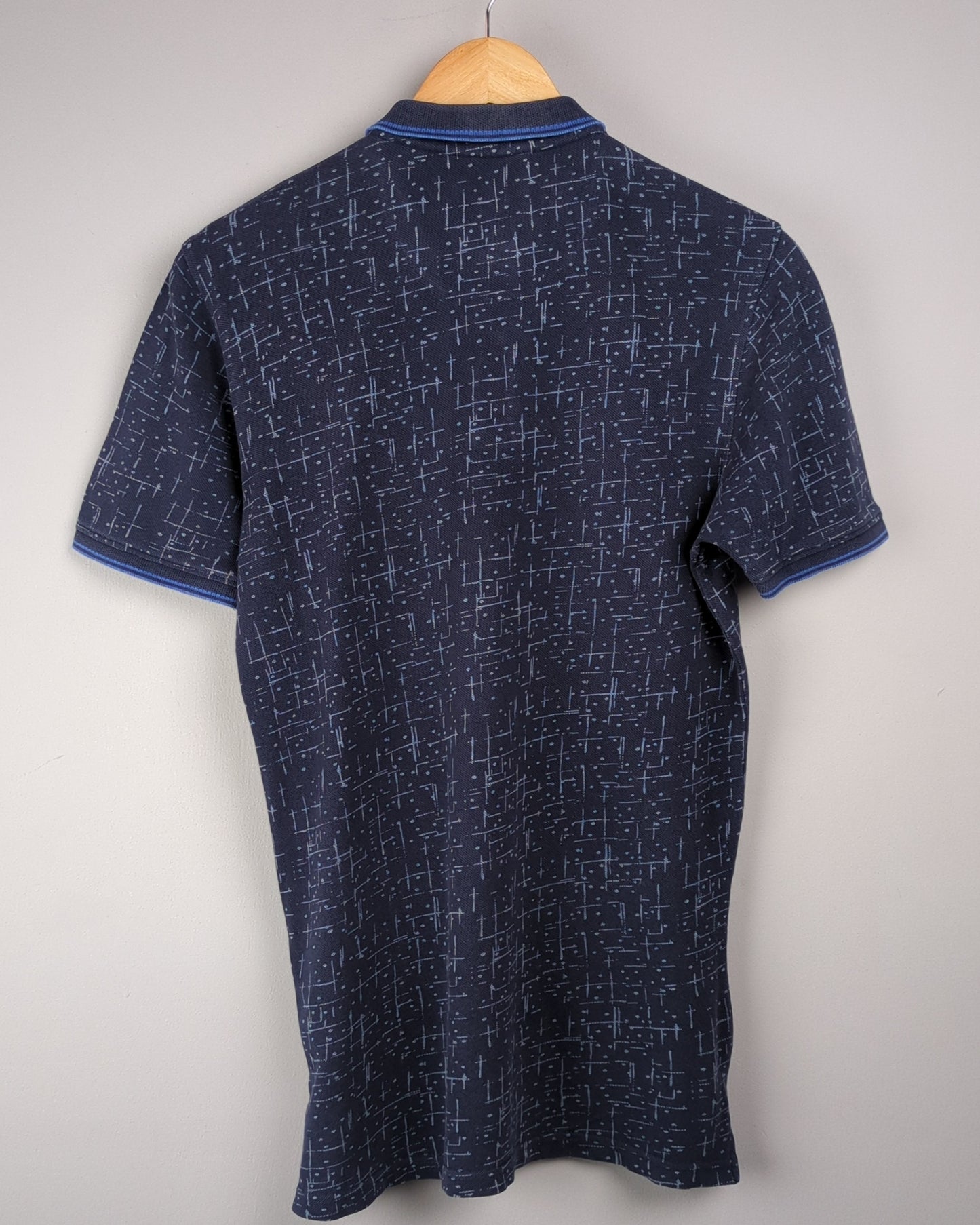 John Muller Blue Patterned Polo