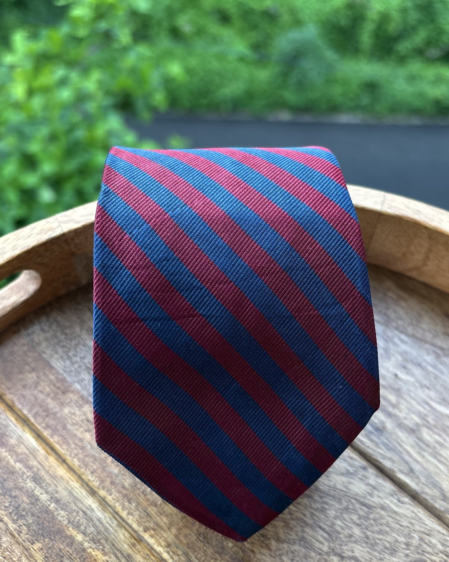 Chaps Ralph Lauren Wine Striped Silk Necktie