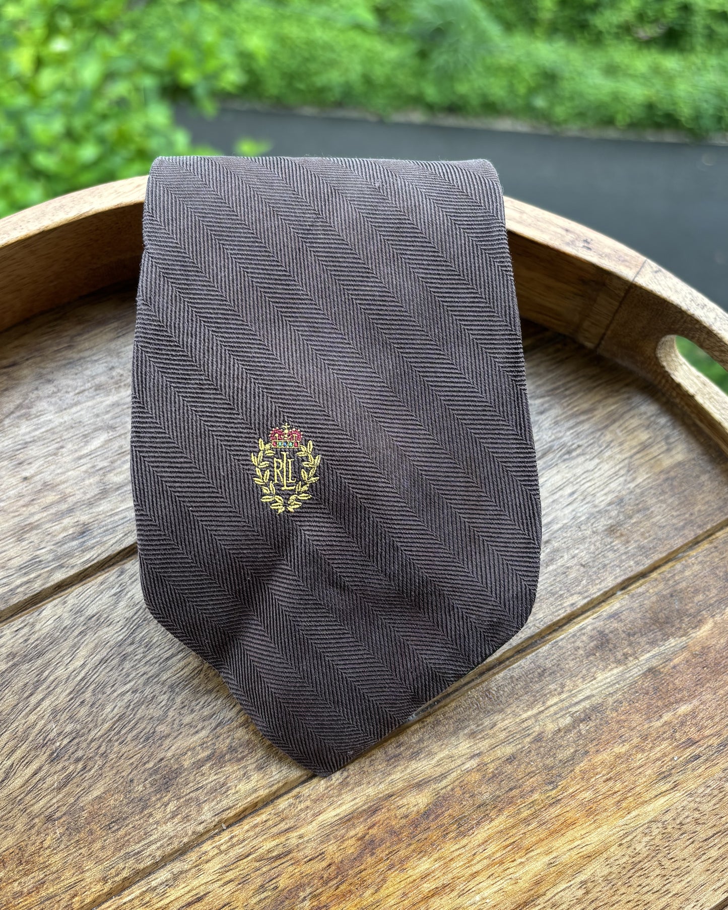 Lauren Brown Solid Silk Necktie