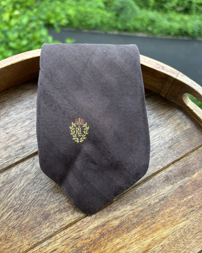 Lauren Brown Solid Silk Necktie