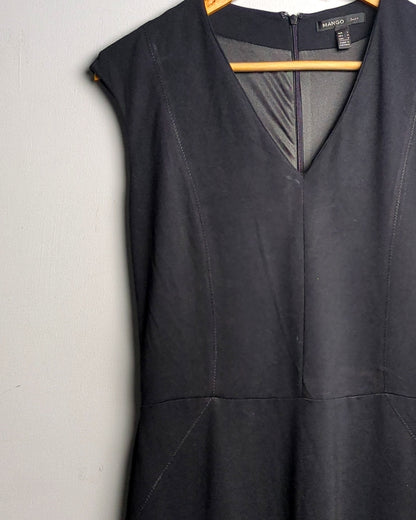Mango Black V-Neck Dress