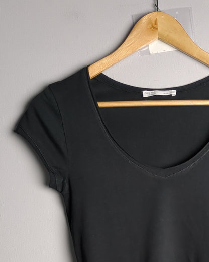 Zara Black V-Neck T-Shirt