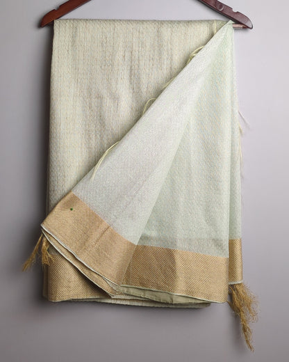 Beige Woven Saaree