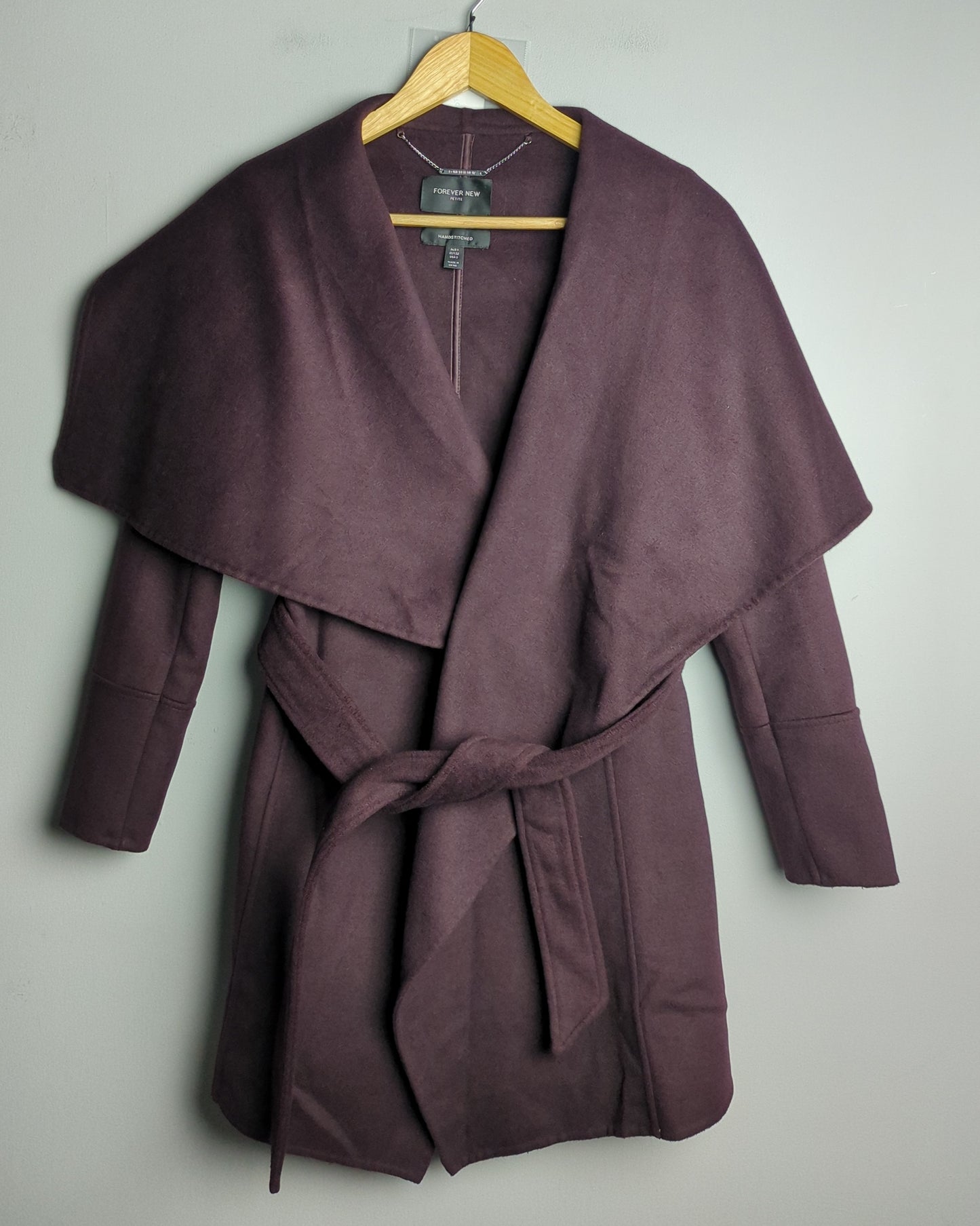 Forever New Wine Wrap Coat