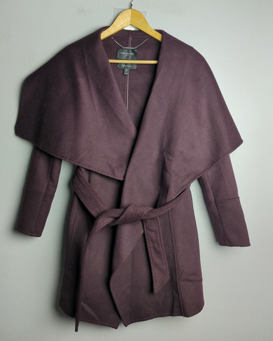 Forever New Wine Wrap Coat
